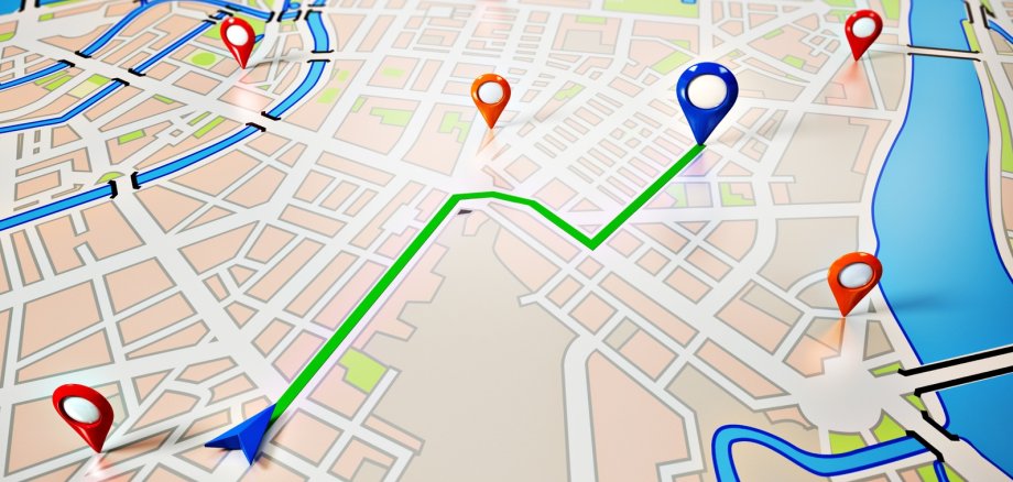 Stadtplan mit GPS Navigation